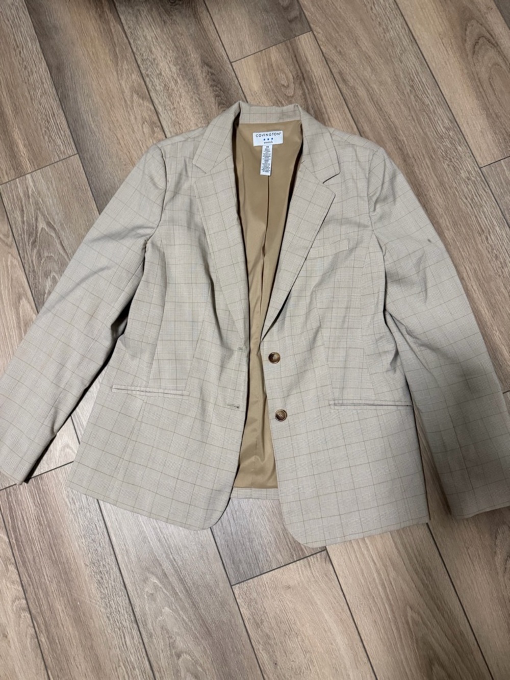 Covington Tan Plaid Sport Coat Blazer
